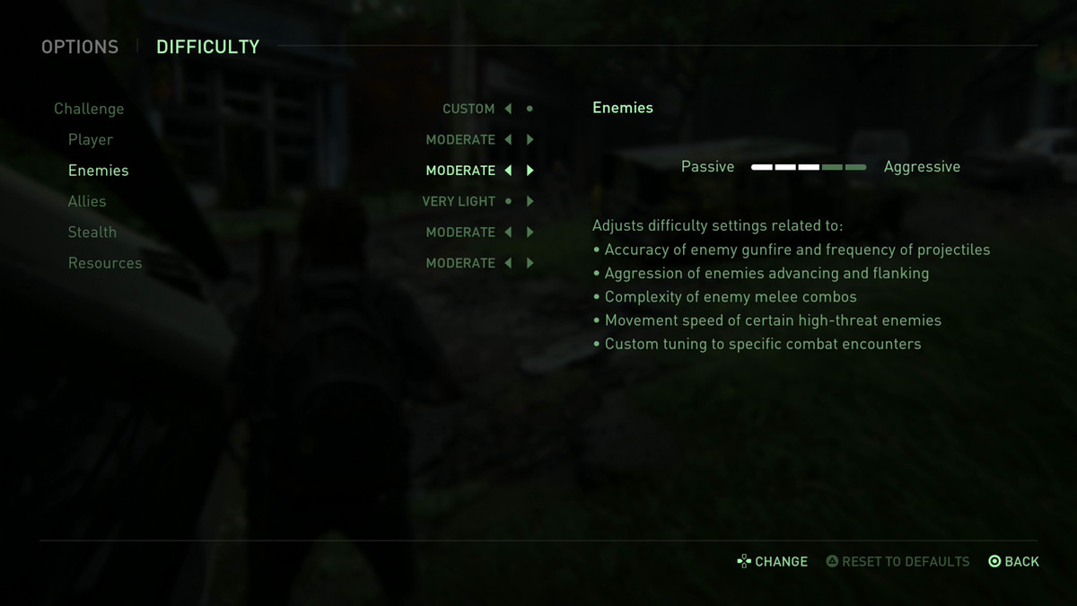 A look at the difficulty options of The Last of Us Part 2
