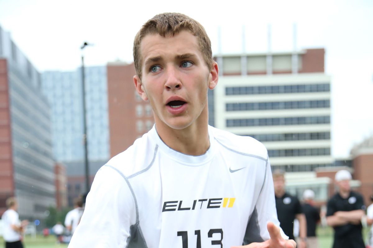 Riley Neal works through drills at the Elite 11 quarterback camp earlier this year