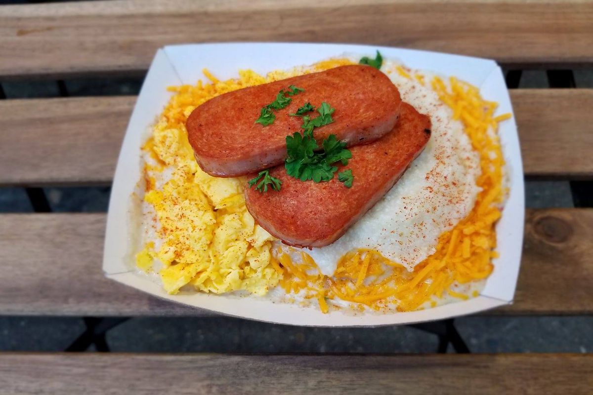 Biscuit Bitch’s Spam, eggs, and cheese dish