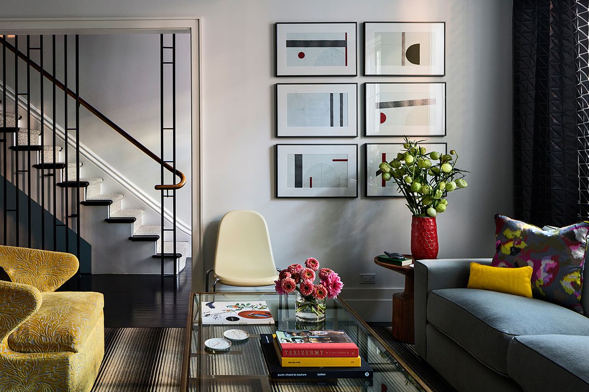 Gray used as a neutral backdrop in a Brooklyn row house.