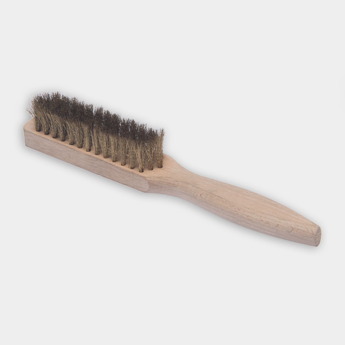 Wooden handled wire brush