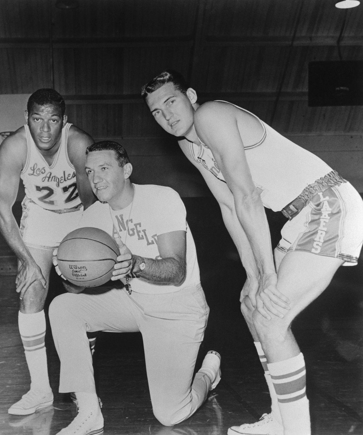 Elgin Baylor with Coach and Teammate