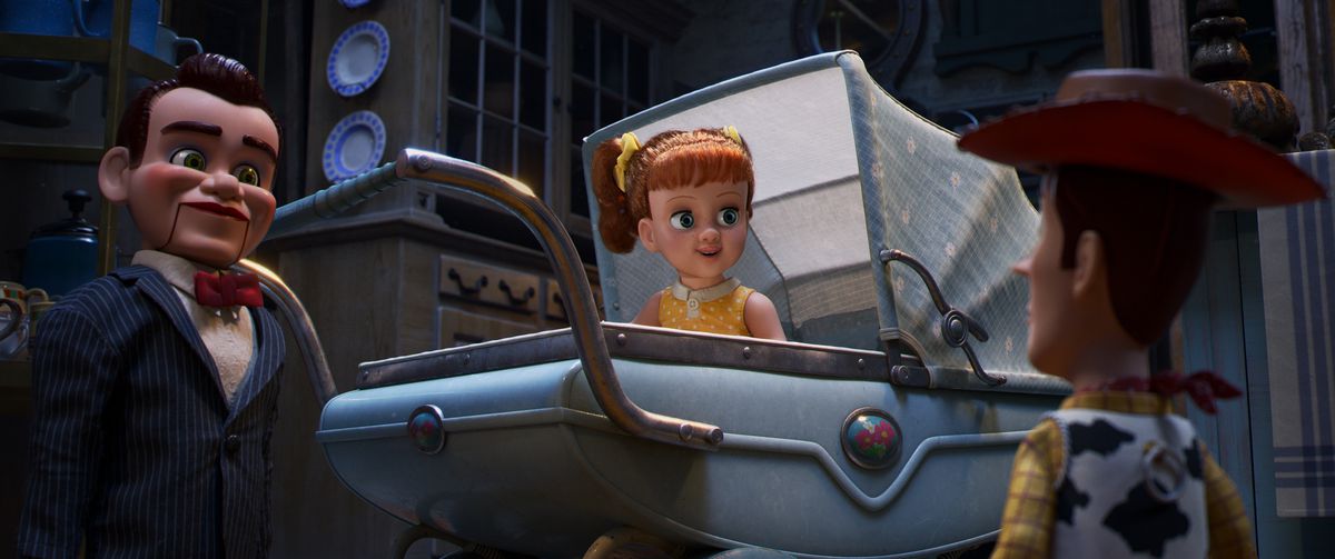 Gabby Gabby (Christina Hendricks), right, in a scene from "Toy Story 4."