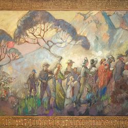 "Get Ye Up into the High Mountain, Oh Zion" (oil on canvas, 42 by 60 inches, 1949) by Teichert.