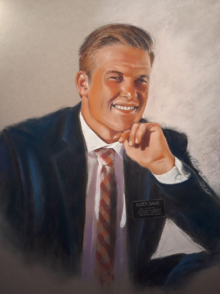 A portrait of Elder Michael Davis, of Corinne, Utah, by JR Johansen.