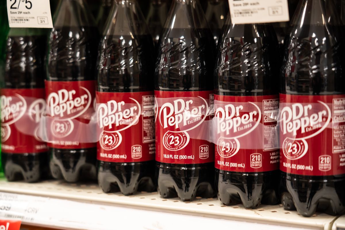 Bottles of Dr Pepper seen in a Target superstore...