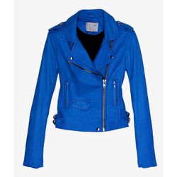 <b>Iro</b> Exclusive Asheville Leather Jacket in Blue, $1198 at <a href="http://www.intermixonline.com/product/iro+exclusive+ashville+leather+jacket-+blue.do?sortby=ourPicks&CurrentCat=105320">Intermix</a>