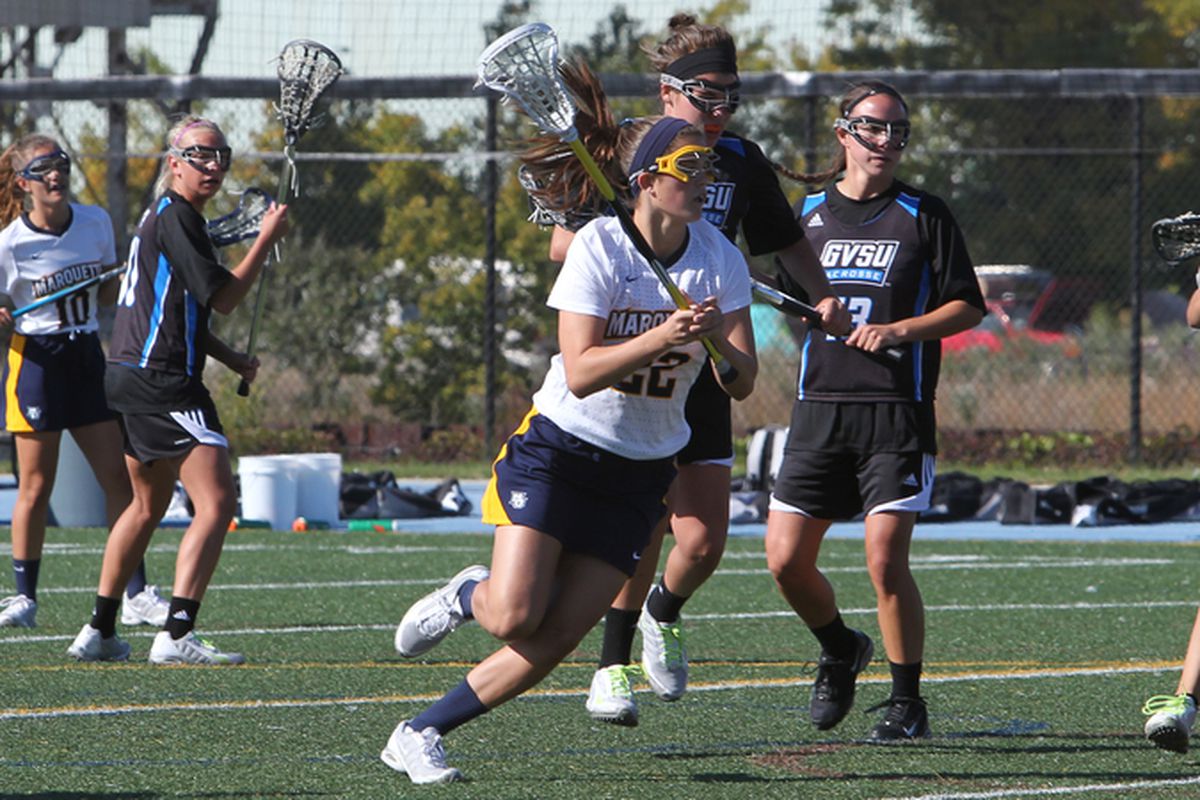 Hayley Baas scored the first goal of the game for Marquette.