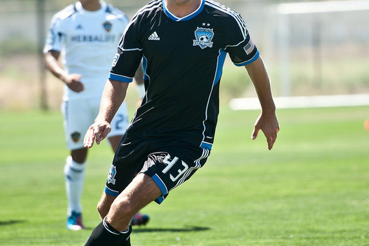 Matt Fondy played forward for the San Jose Earthquakes reserves against the Vancouver Whitecaps FC reserves. (Photo: Lyndsay Radnedge, <a href="http://www.centerlinesoccer.com" target="new">CenterlineSoccer.com</a>)