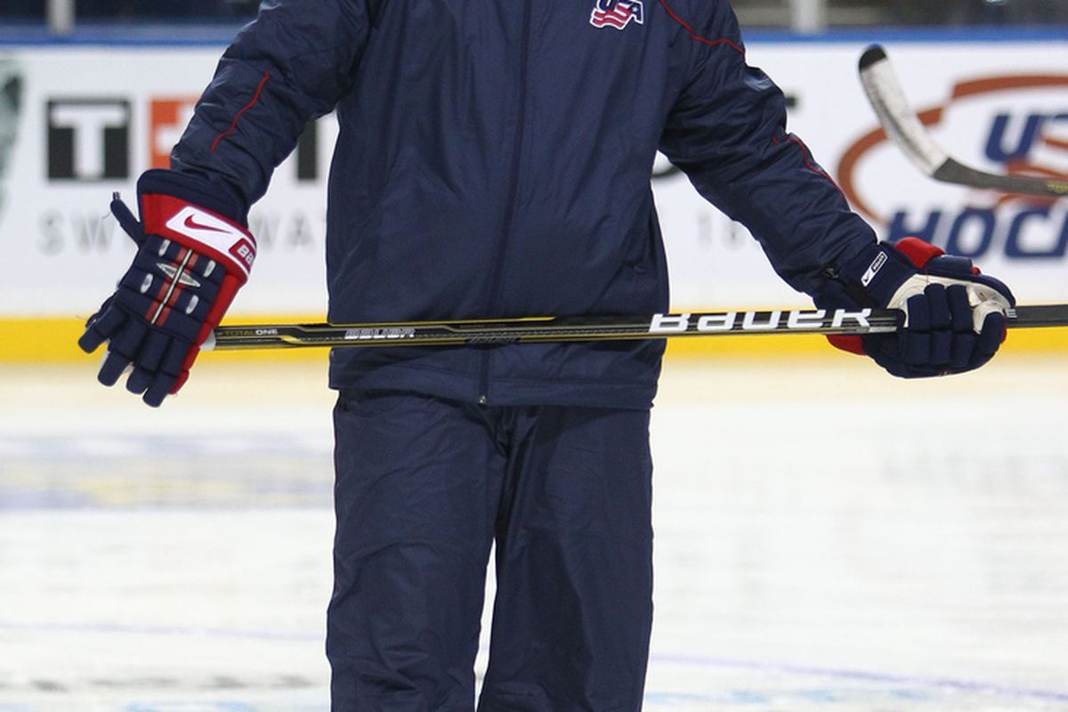Team USA's Coach Housley and WJC hopefuls gather in Lake Placid this week. (Photo by Tom Szczerbowski/Getty Images)