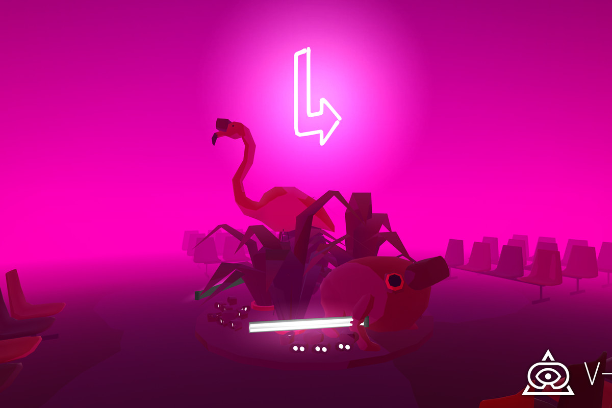 Flamingos and other items bundled together in Virtual Virtual Reality.