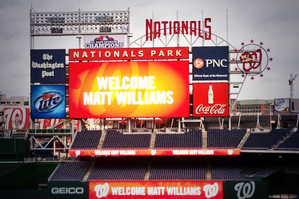 Nationals Park, where the Washington Nationals welcomed new manager Matt Williams today.