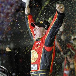 Jamie McMurray reacts in victory lane after winning the NASCAR Daytona 500 auto race at Daytona International Speedway in Daytona Beach, Fla., Sunday.
