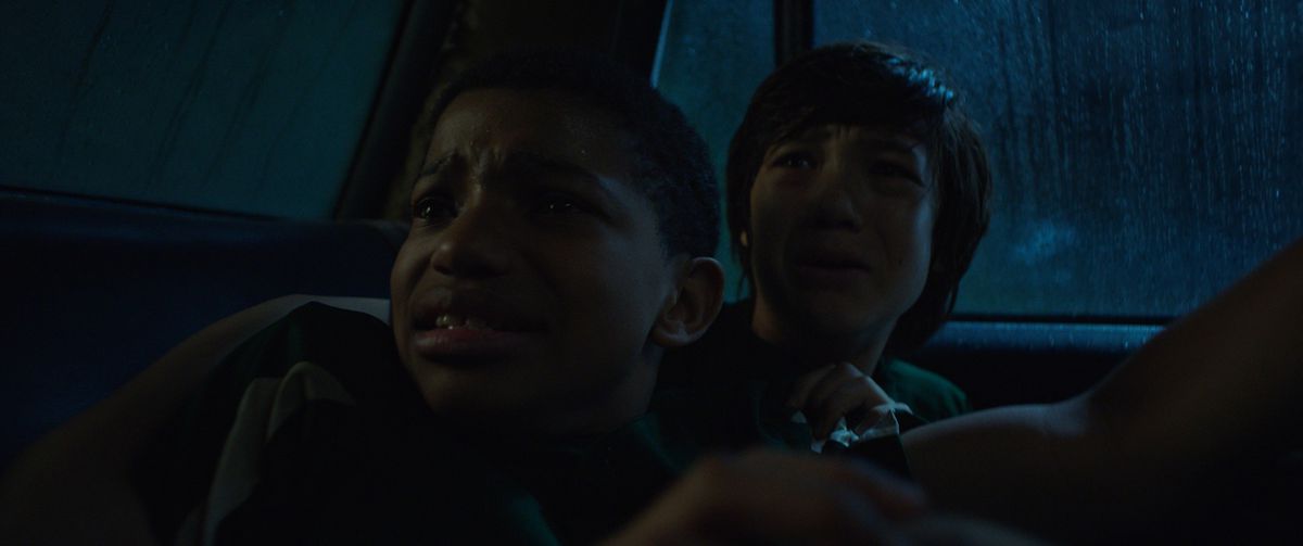 Lonnie Chavis and Ezra Dewey as Bobby and Kevin in The Boy Behind the Door.