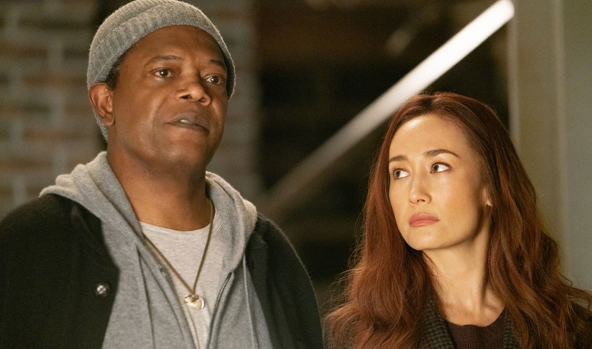 Samuel L. Jackson as Moody and Maggie Q as Anna in The Protégé