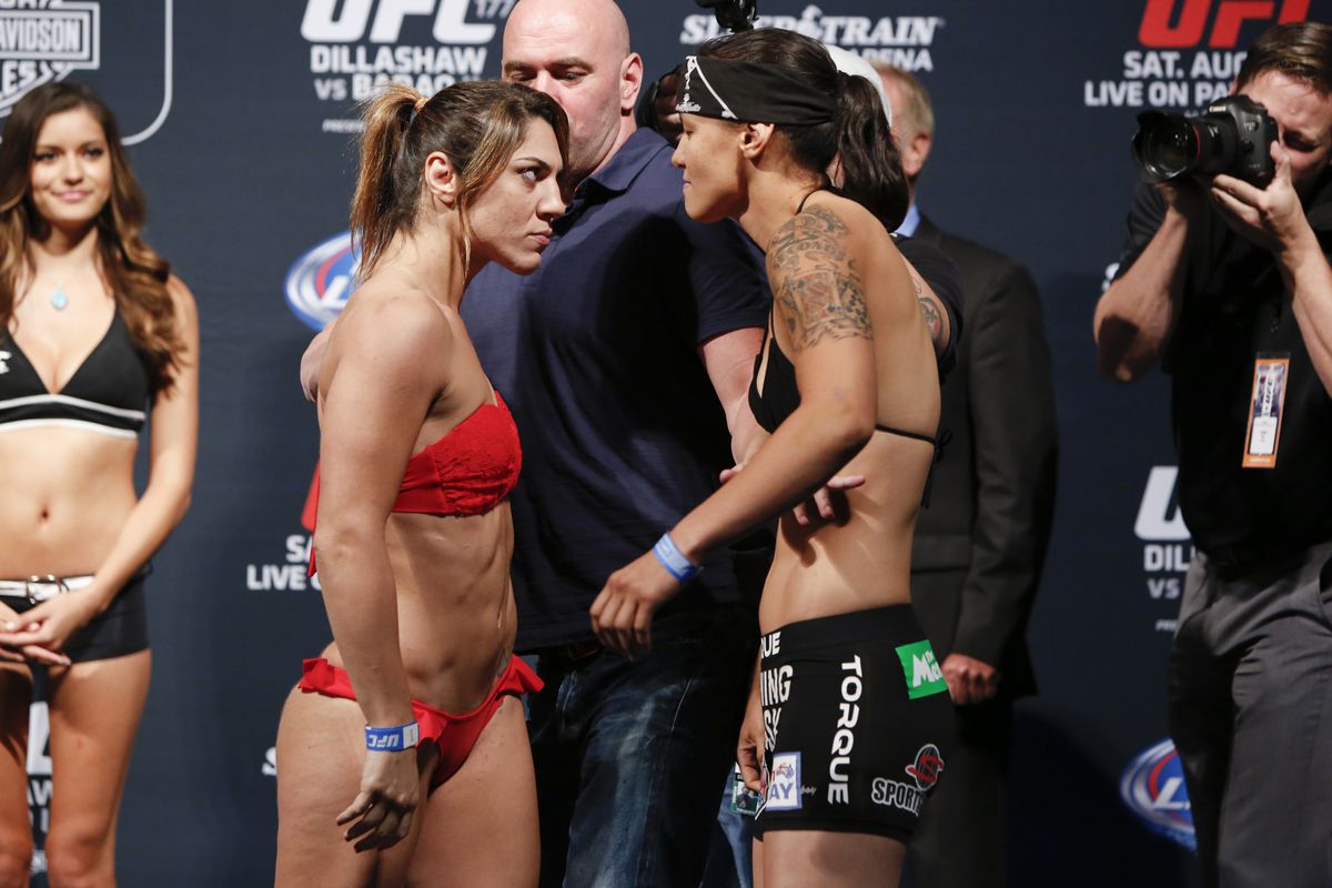 Bethe Correia looks to get past Shayna Baszler at UFC 177 on Saturday night...