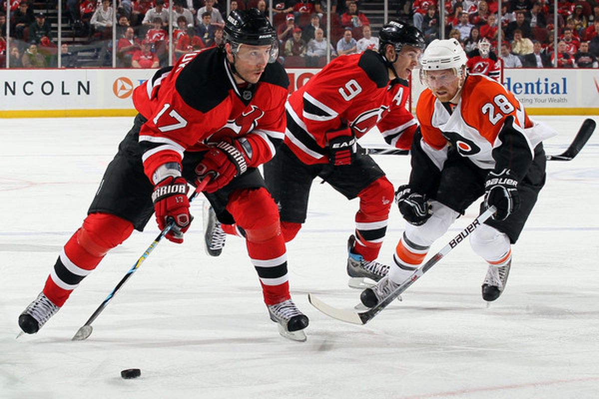 Pictured: Ilya Kovalchuk trying to do something in the playoffs.  Believe it or not, this is more than I can say for, say, David Clarkson or Jamie Langenbrunner.  (Photo by Jim McIsaac/Getty Images)