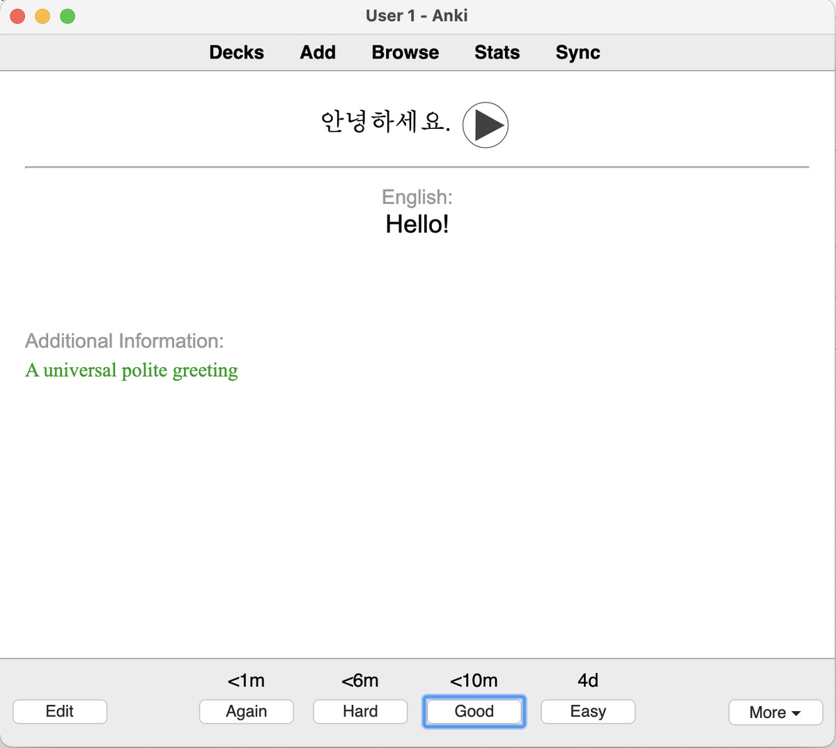 Anki has a clunky interface that really mirrors physical flashcards.