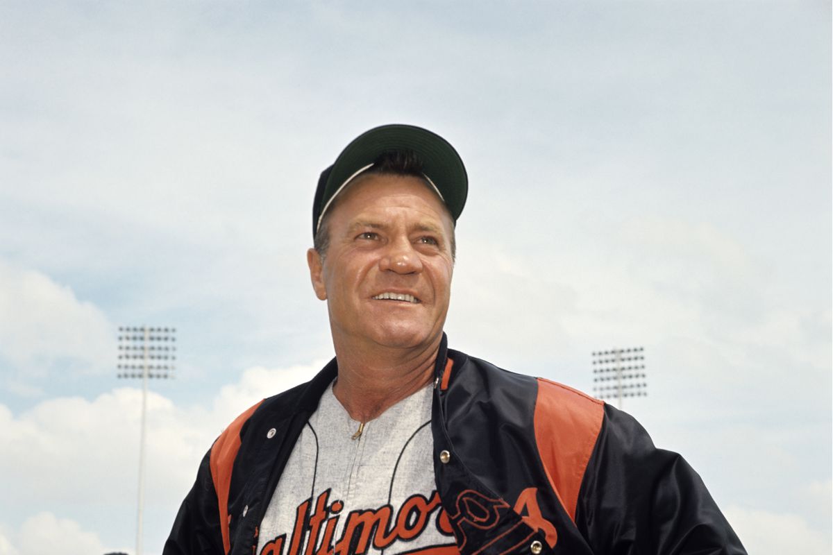 1966 Orioles manager Hank Bauer pictured in uniform during spring training