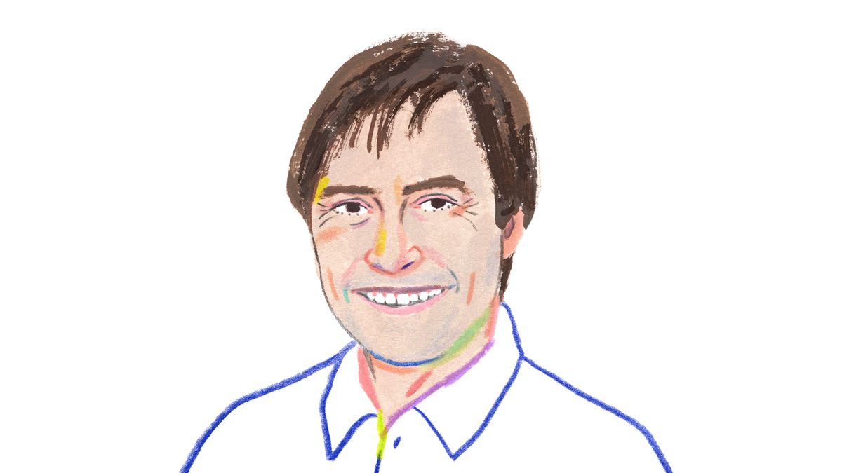 An illustration of the head and shoulders of Max Tegmark.