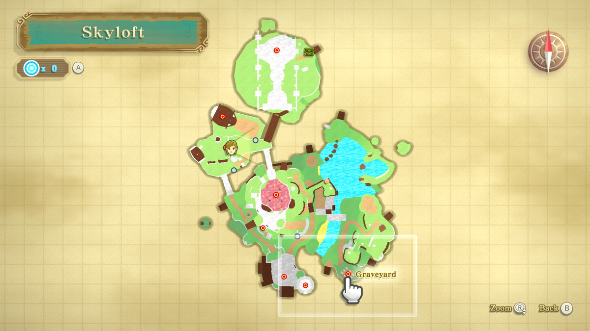 A map from The Legend of Zelda: Skyward Sword HD
