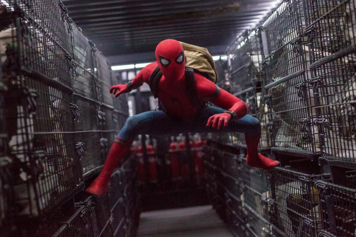 Spider-Man in “Spider-Man: Homecoming.”