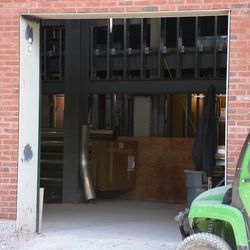 4:50 p.m. View inside an open gate on Waveland, showing the concession area still under construction - 