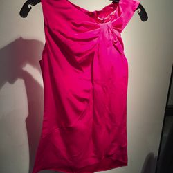 Hot pink strapless top, $125