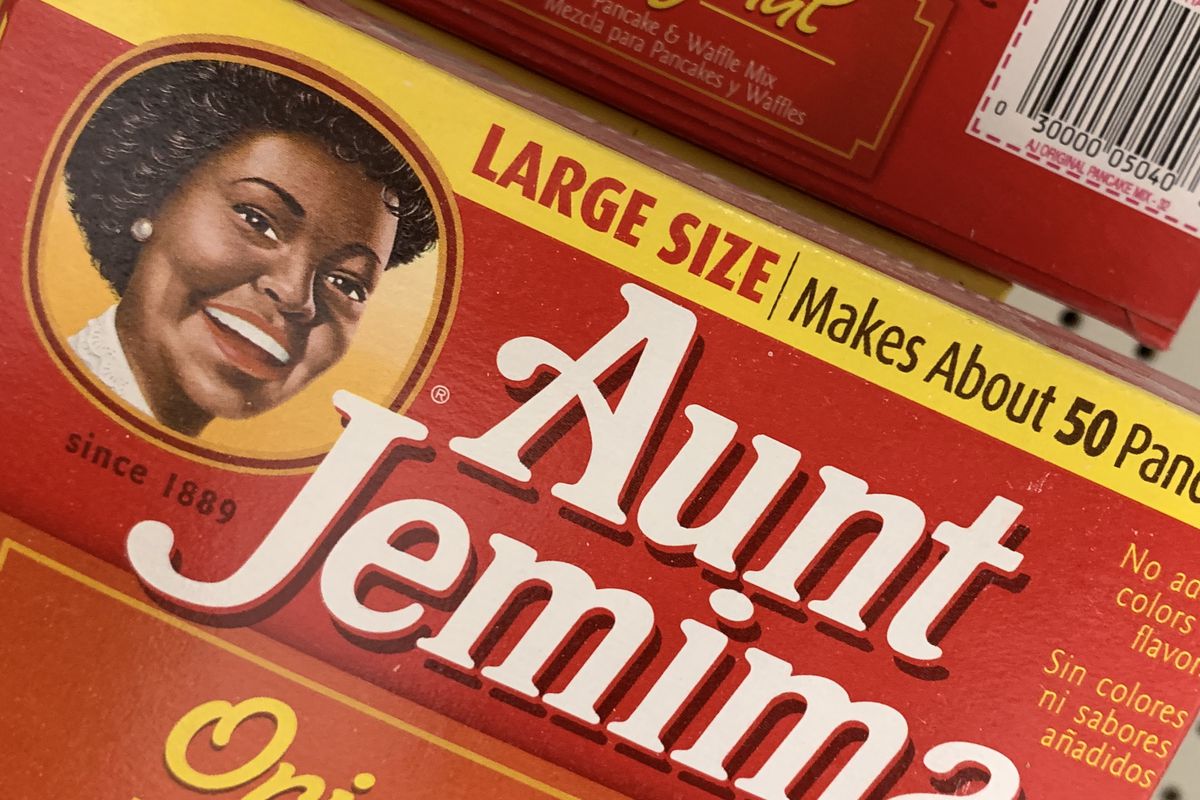 The Aunt Jemima pancake logo.