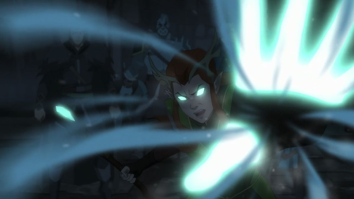Keyleth casts a powerful ice spell, taking down an entire horde of undead.