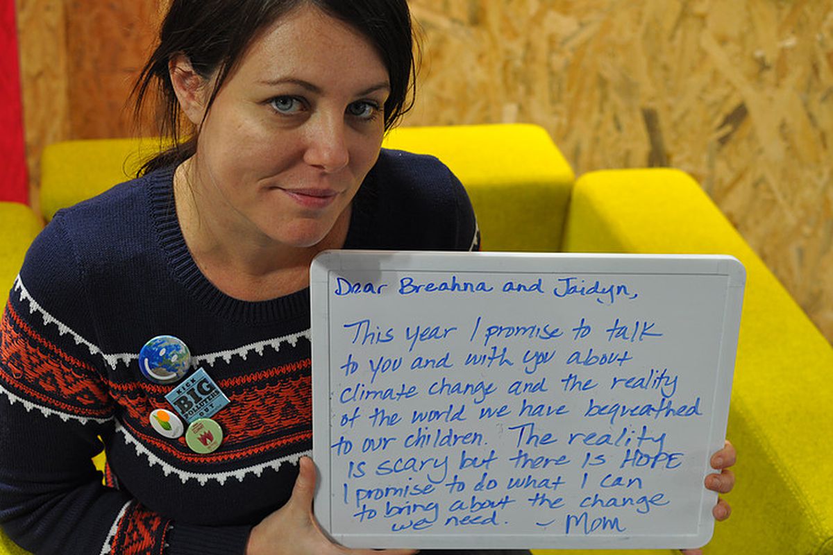 Jennifer Crosslin with a letter she wrote to her daughters as part of the Dear Tomorrow project.