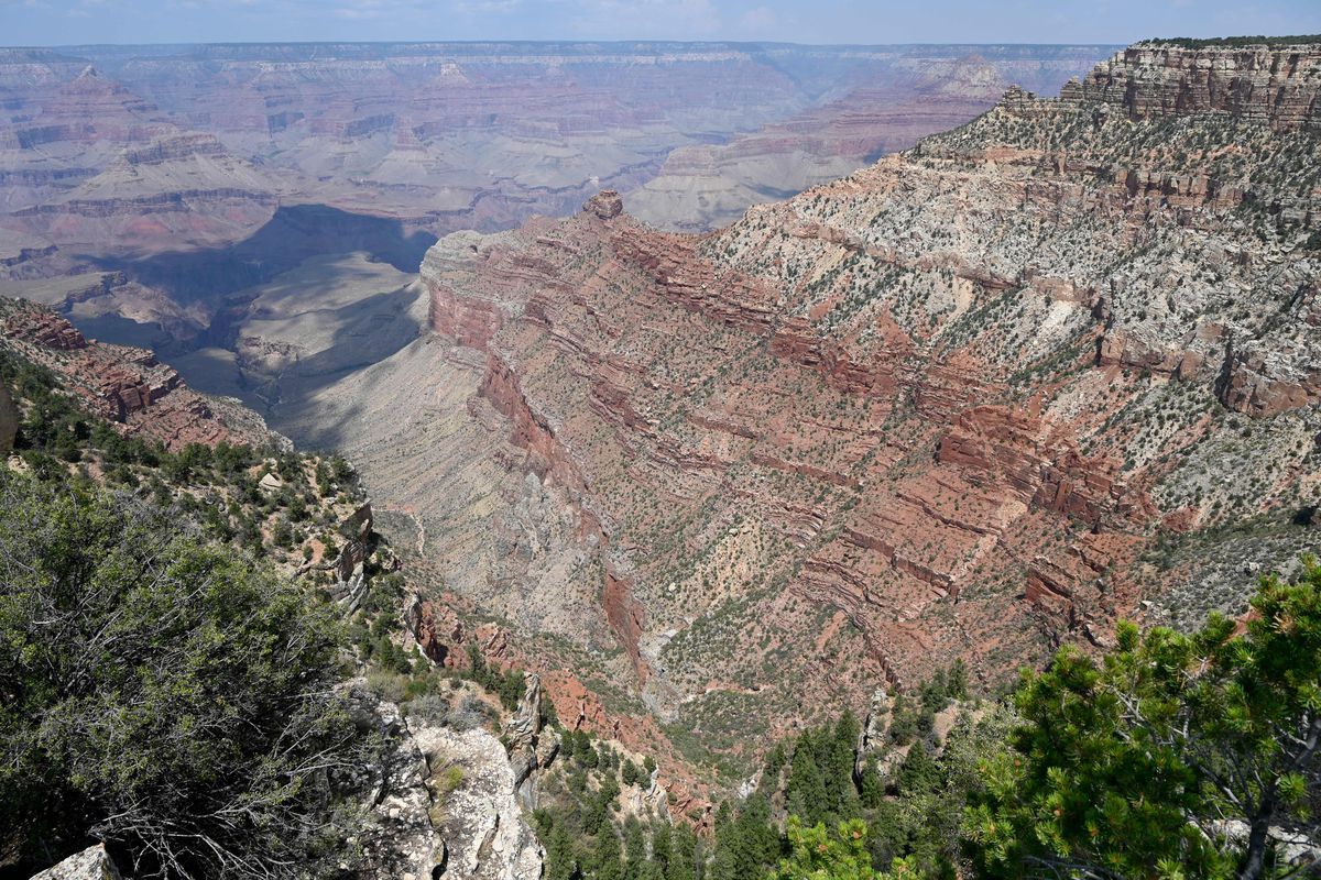 View of the Grand Canyon from the South Rim side on August 24, 2020.