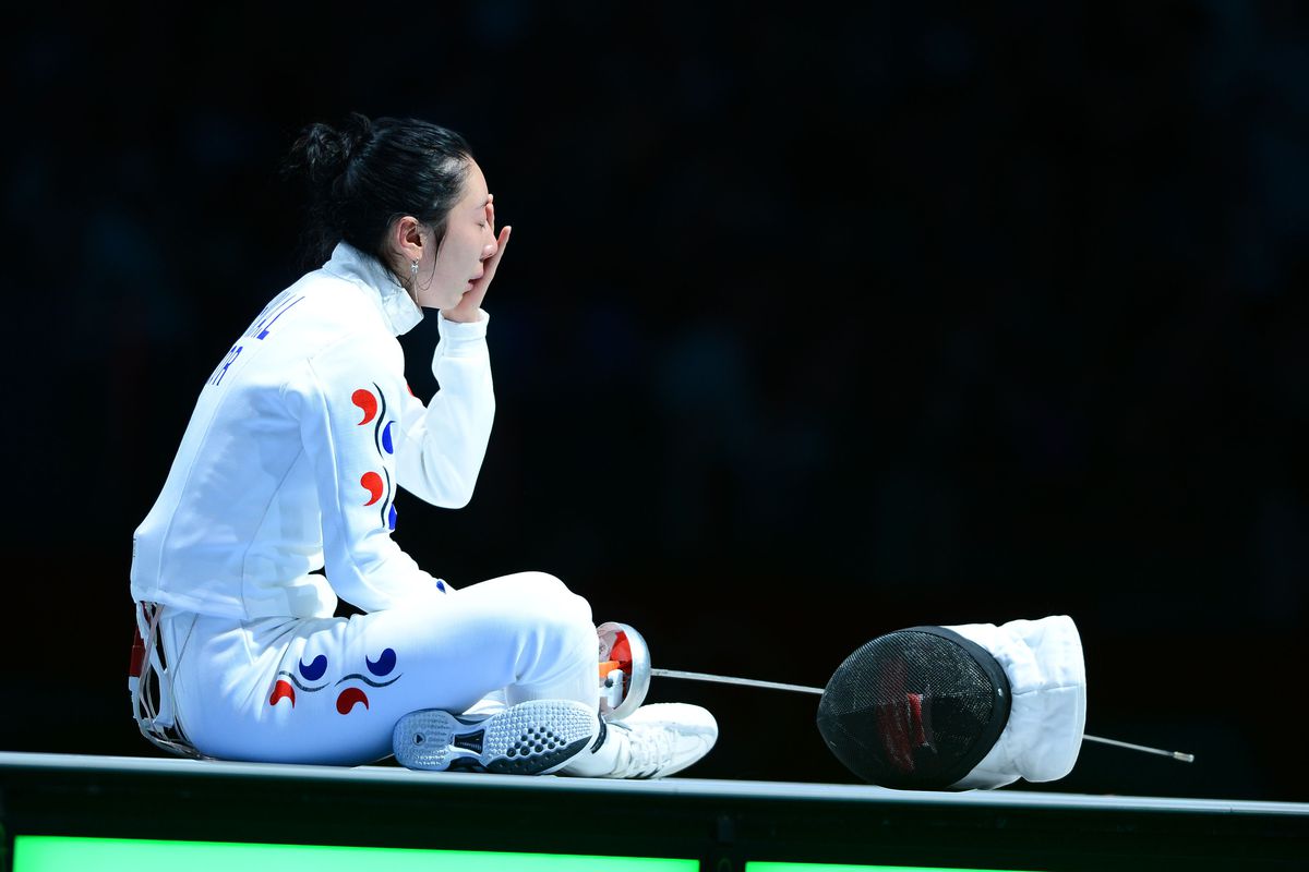 See this picture? Look at it for an hour and that's what watching fencing was like. Mandatory Credit: Christopher Hanewinckel-USA TODAY Sports