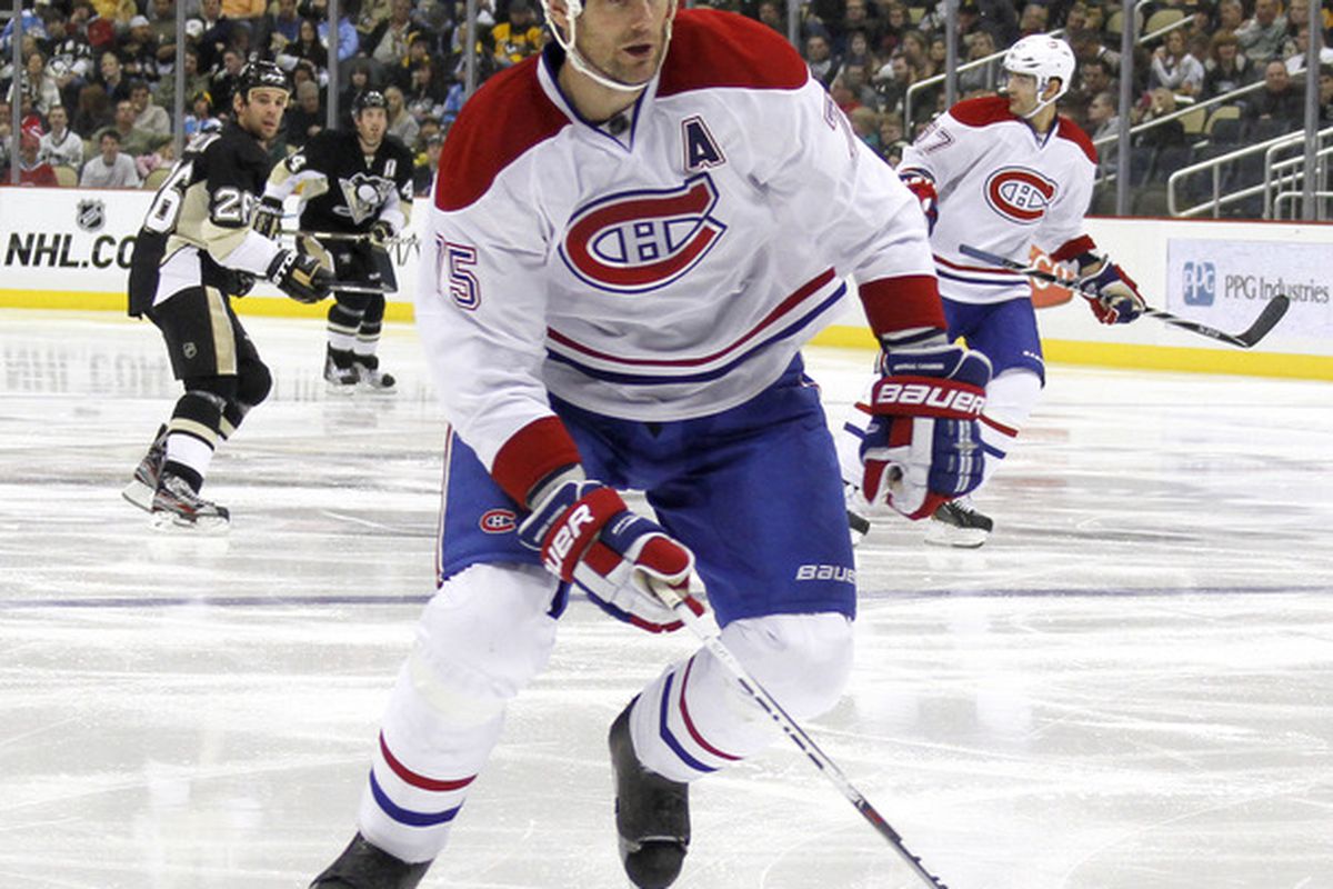 PITTSBURGH, PA -Montreal Canadiens defenceman Hal Gill could be a healthy scratch tonight against the Pittsburgh Penguins.   (Photo by Justin K. Aller/Getty Images)