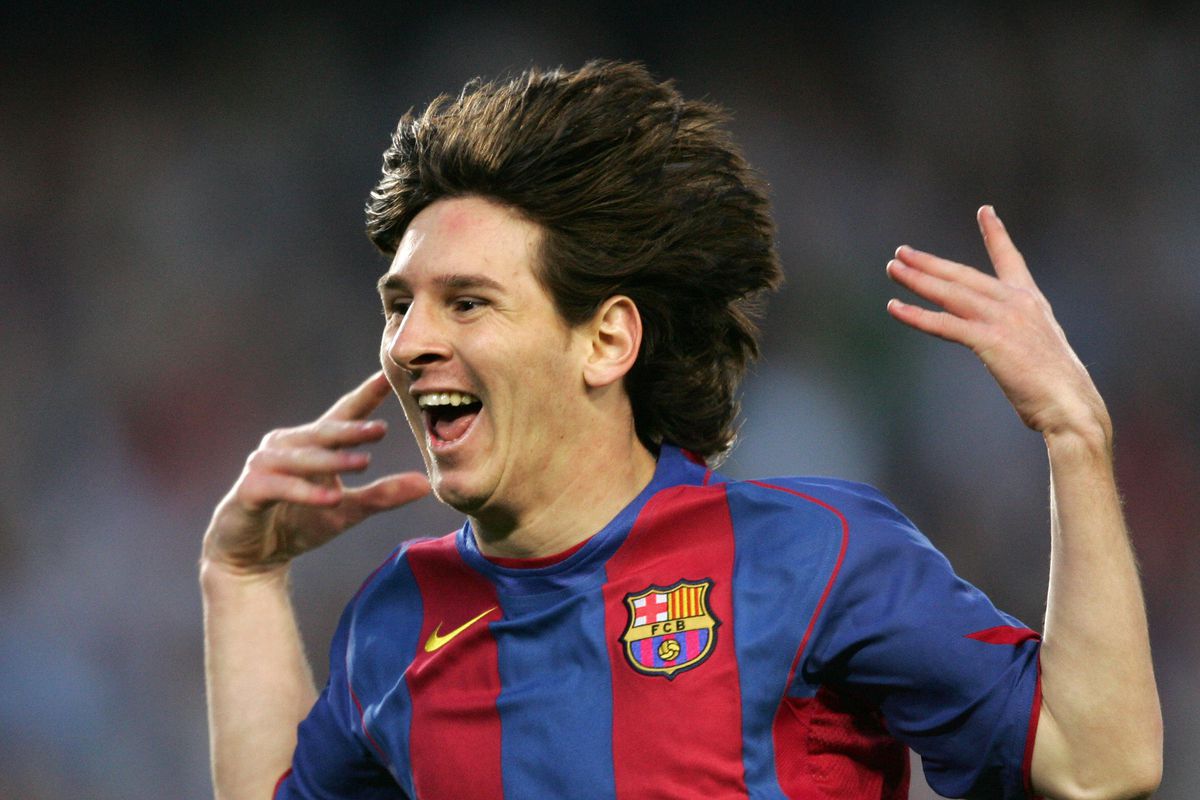FC Barcelona’s Argentinian Messi celebra