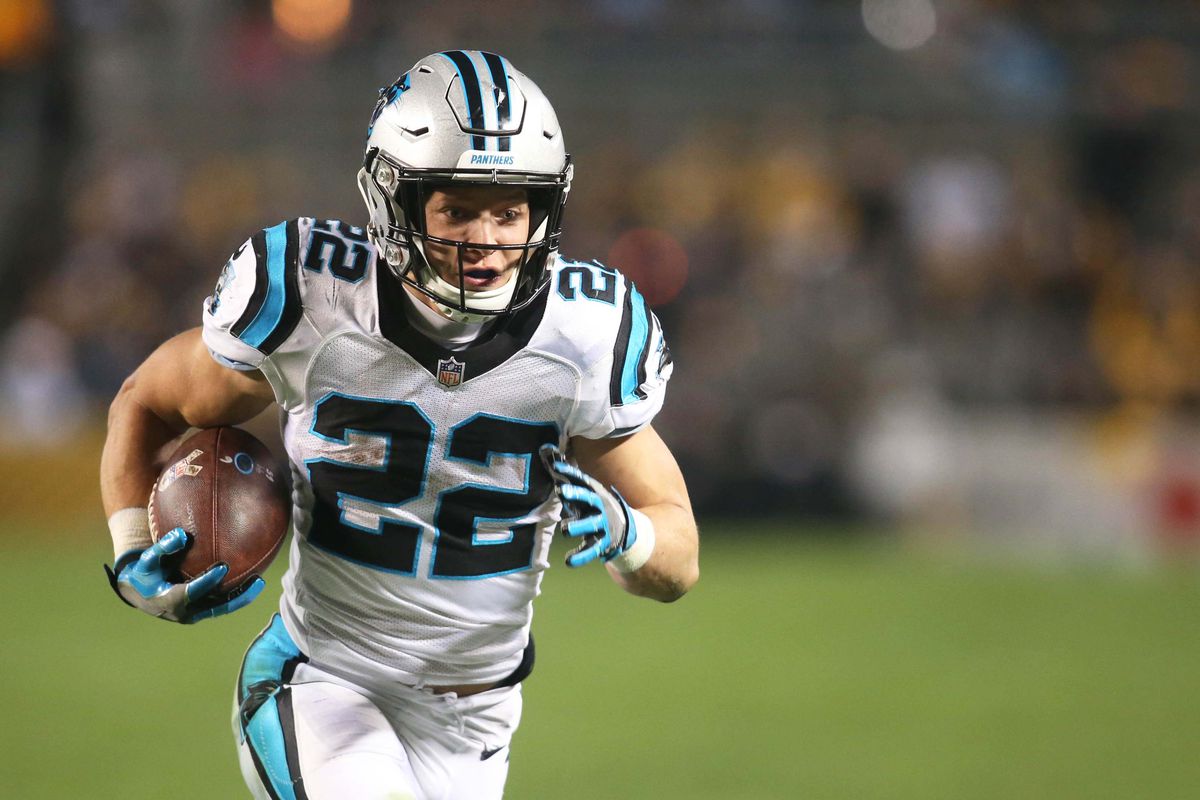 Carolina Panthers running back Christian McCaffrey runs on a touchdown reception against the Pittsburgh Steelers during the second quarter at Heinz Field.&nbsp;