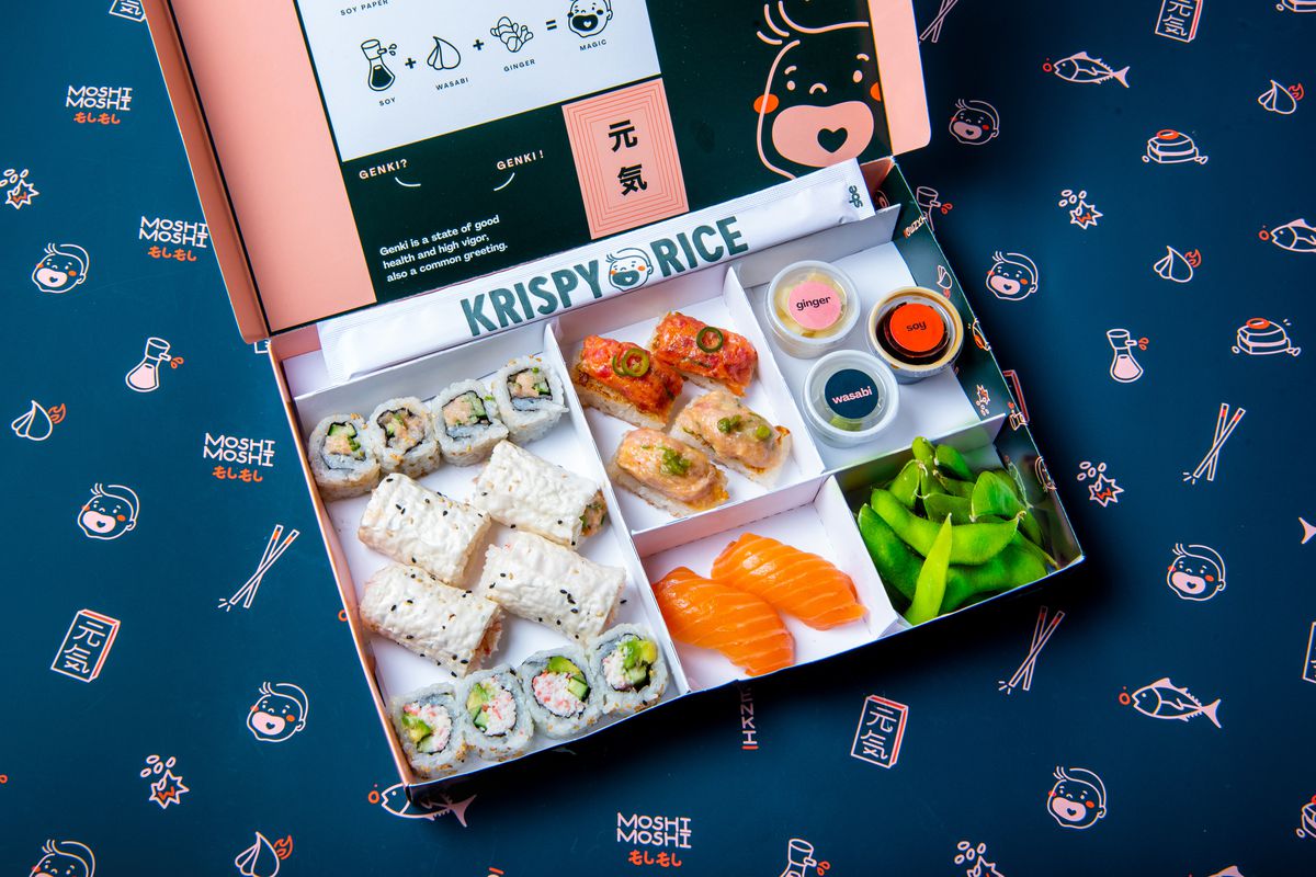 One of Krispy Rice’s sushi box combination