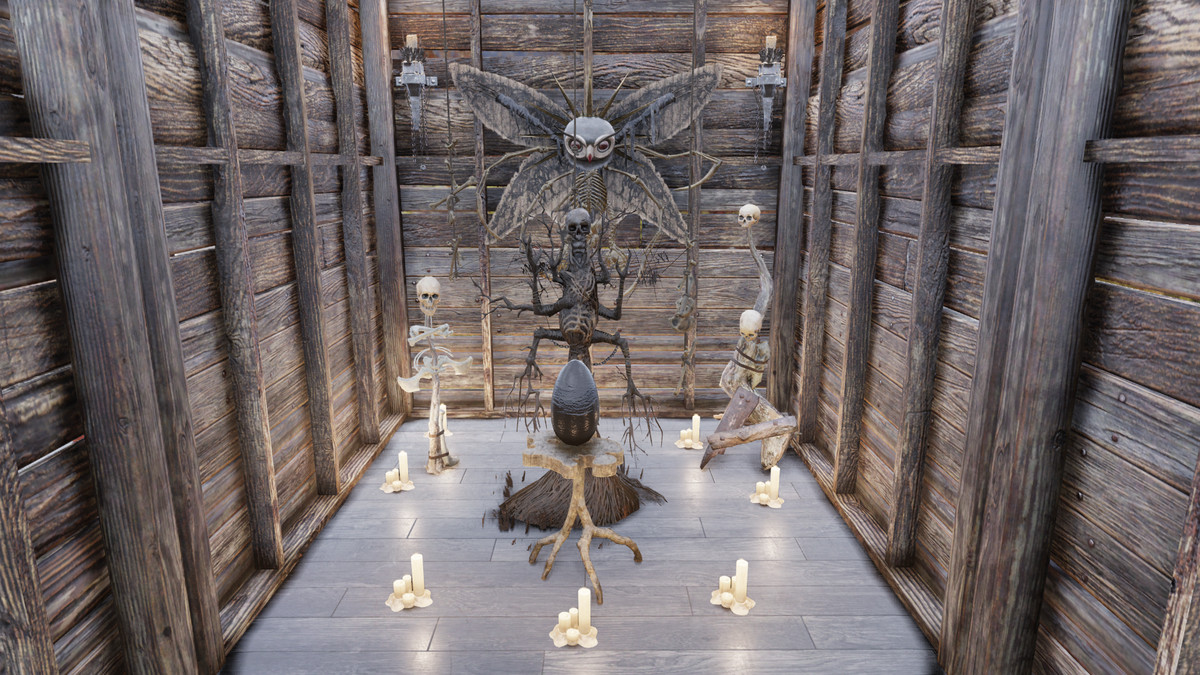 Fallout 76 - a player’s elaborate mothman cult shrine