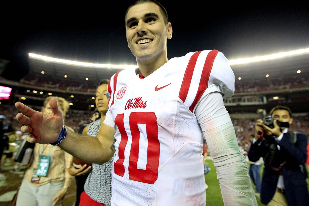 Chad Kelly threw for 341 yards and three touchdowns as Ole Miss upset Alabama.