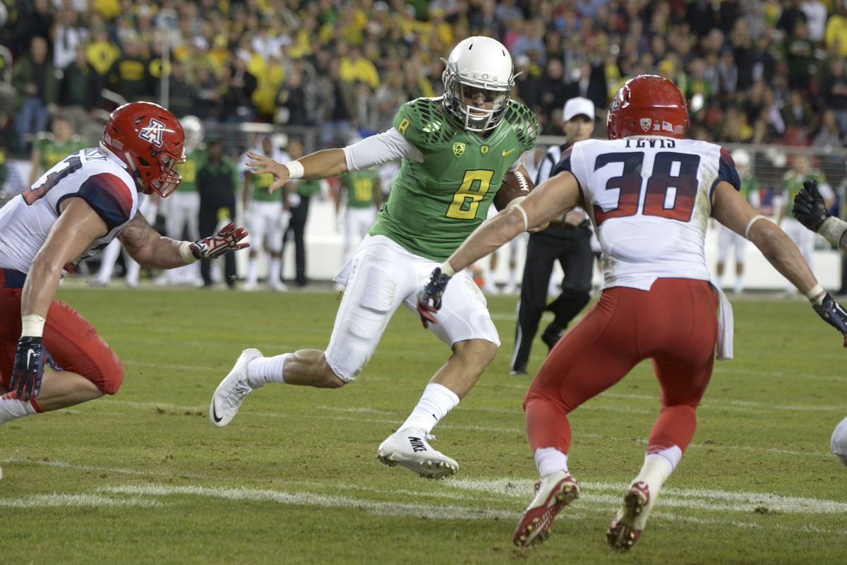 Can Marcus Mariota follow up winning the Heisman with leading Oregon to the College Football Playoff final?