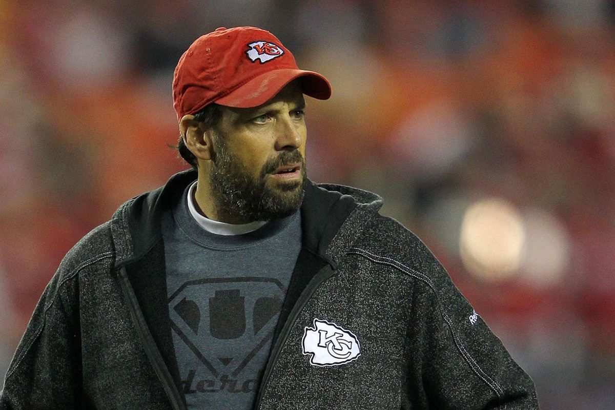 KANSAS CITY, MO - OCTOBER 31:  Head coach Todd Haley of the Kansas City Chiefs looks on prior to playing the San Diego Chargers at Arrowhead Stadium on October 31, 2011 in Kansas City, Missouri.  (Photo by Jamie Squire/Getty Images)