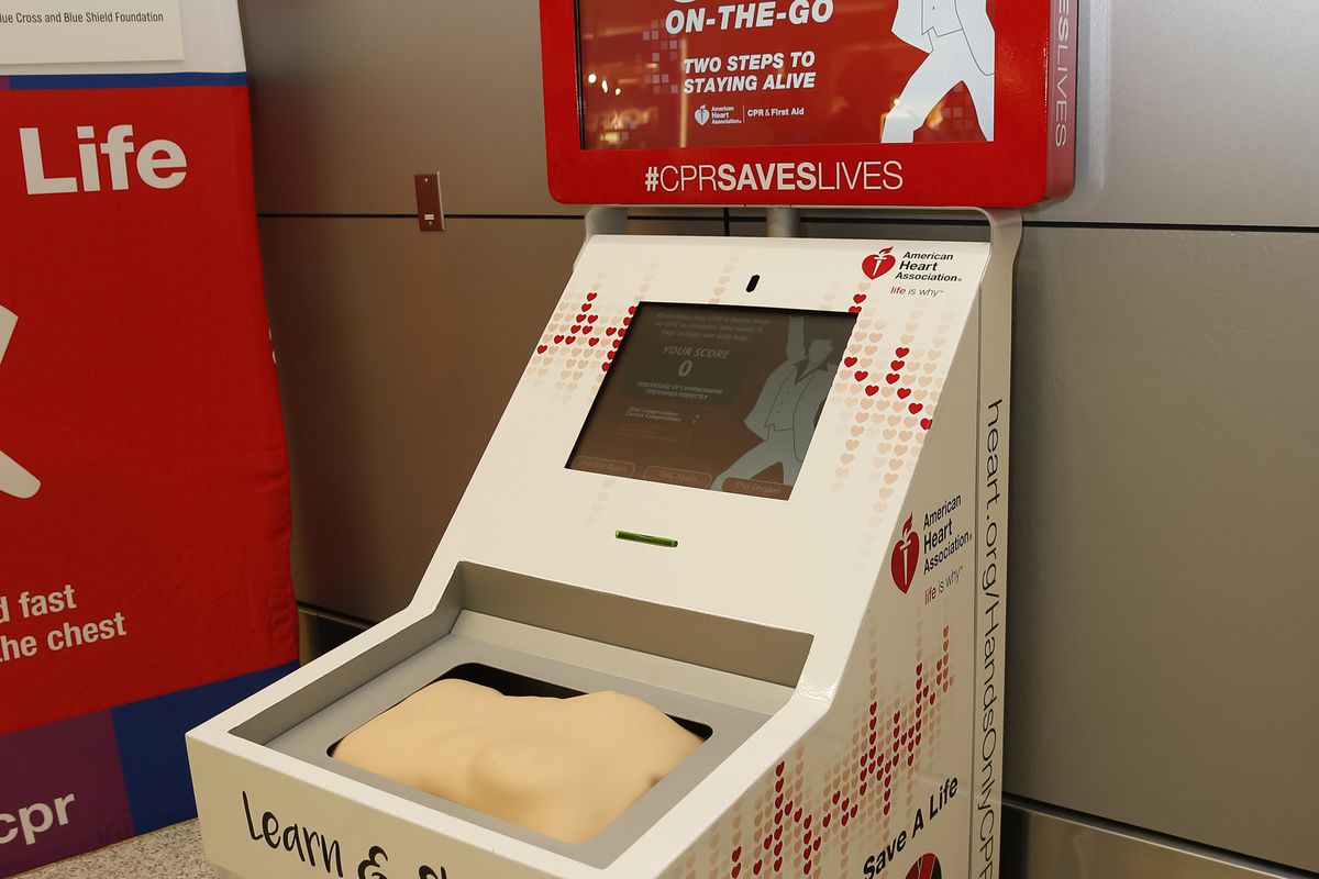The American Heart Association and Anthem Blue Cross and Blue Shield in Indiana Unveil Hands-Only CPR Training Kiosk at Indianapolis International Airport