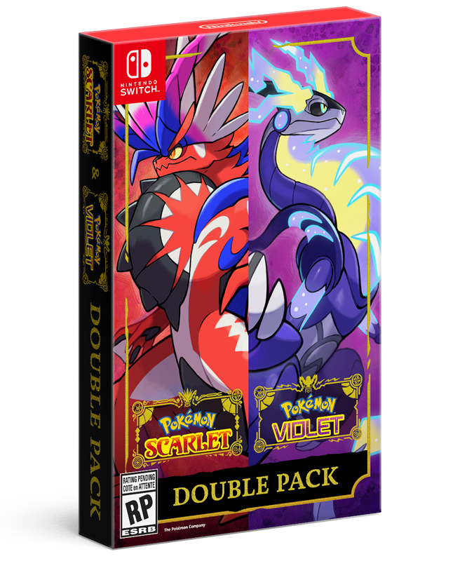 Artwork of the Pokémon Scarlet and Pokémon Violet Double Pack physical edition