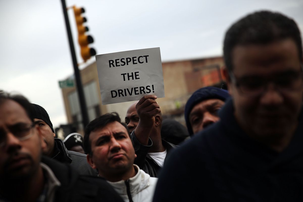 New York Uber Drivers Protest Rate Cuts