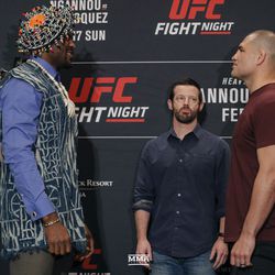 Francis Ngannou and Cain Velasquez face off Friday at UFC Phoenix media day.