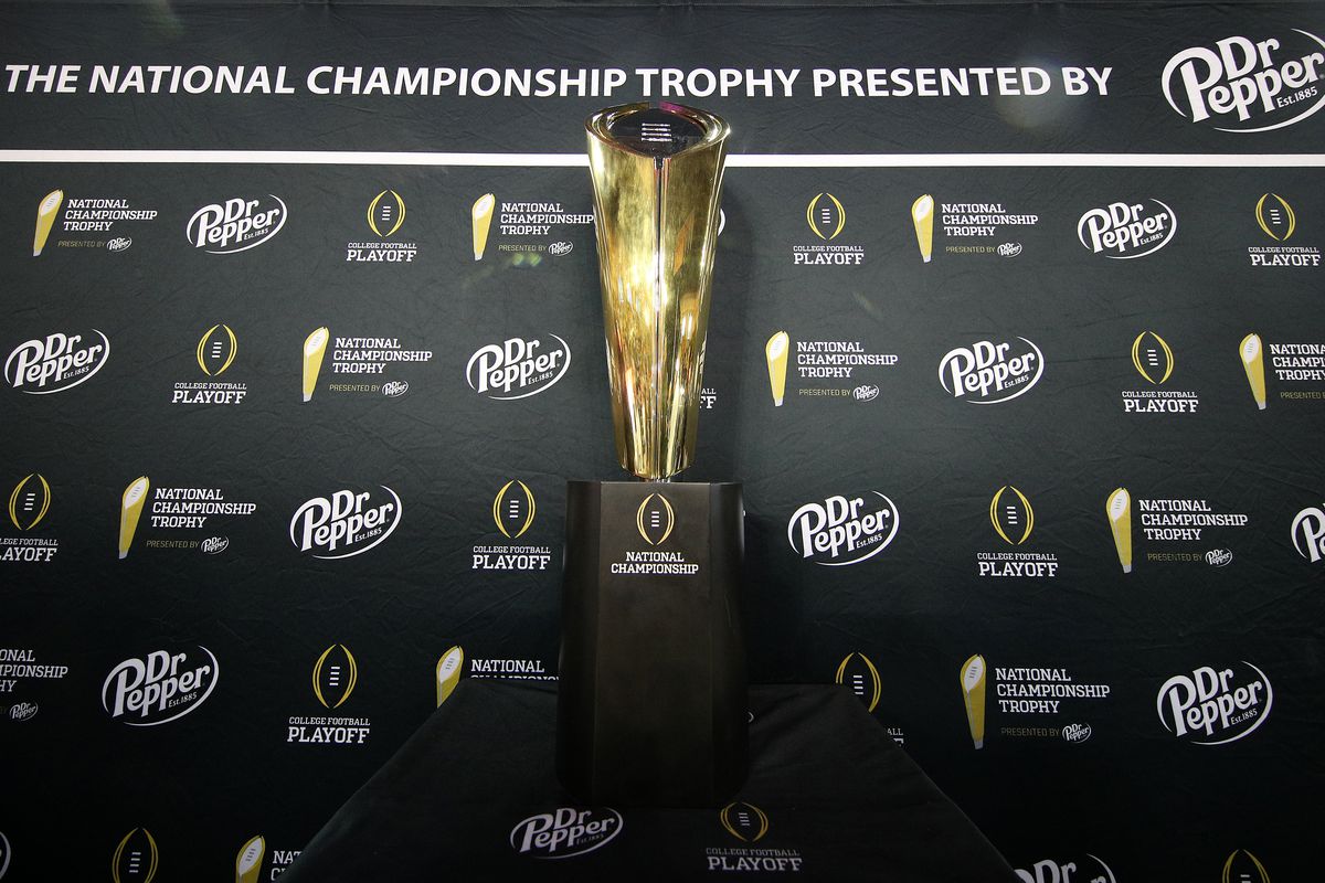 A general view of the National Championship Trophy during media day for the College Football Playoff National Championshipon January 11, 2020 in New Orleans, Louisiana.