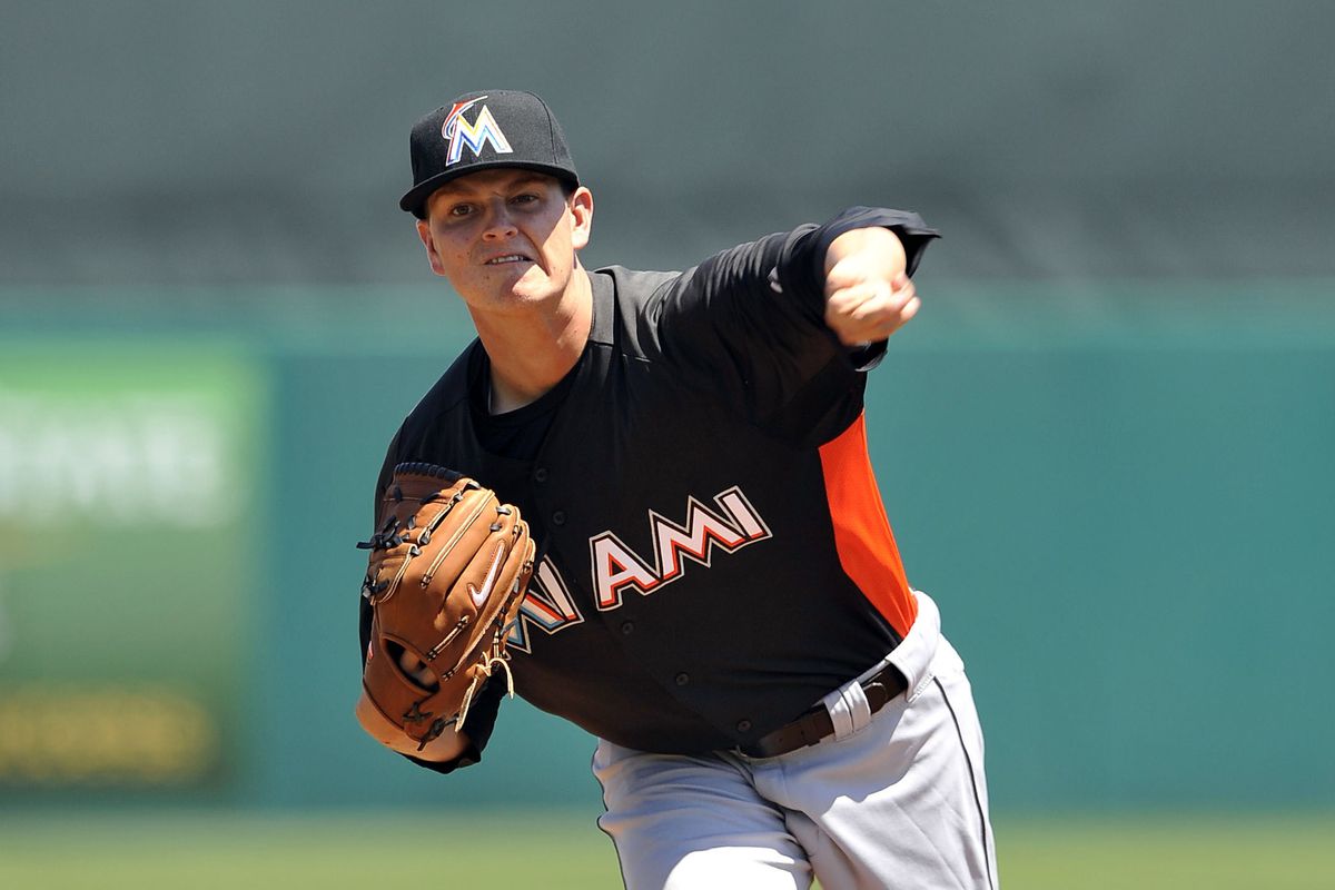 Justin Nicolino pitched seven two-hit innings for High Class A Jupiter. 