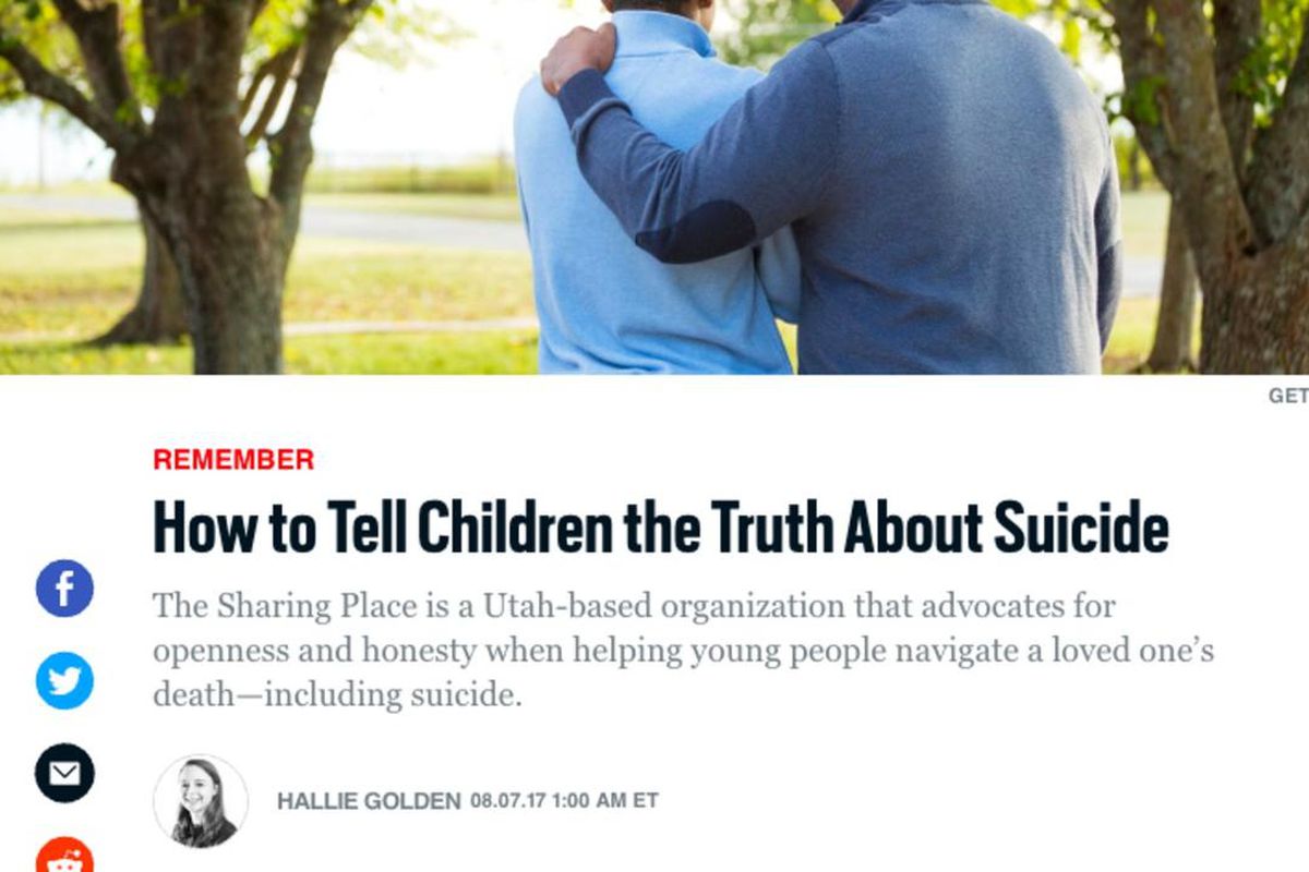 The Daily Beast highlighted a Utah program in its recent article about how to talk to children about suicide.