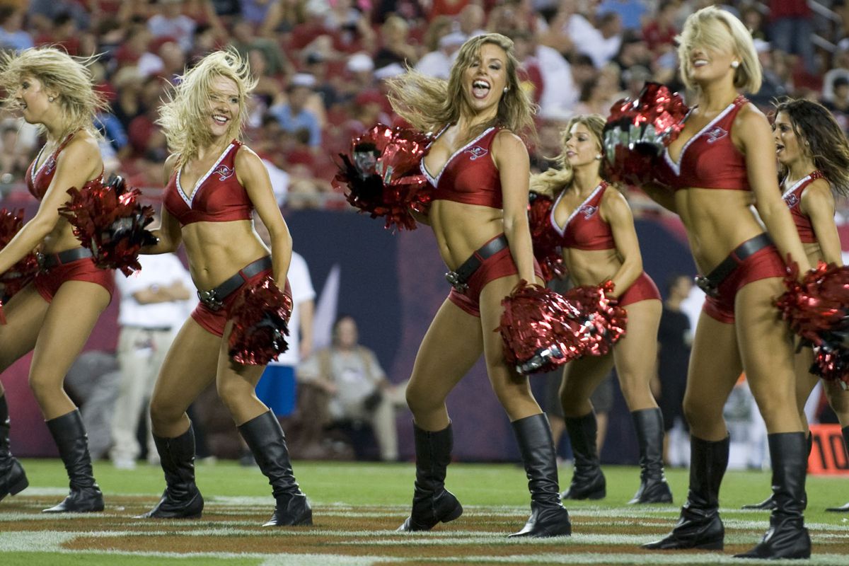August 17, 2012; Tampa, FL, USA; Tampa Bay Buccaneers cheerleaders during a game against the Tennessee Titans at Raymond James Stadium.  Mandatory Credit: Jeff Griffith-US PRESSWIRE