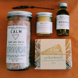 Follain-curated "Intro to Healthy Beauty" Set, $105: Travel size versions of Follain's bestselling products for face and hair, with Earth Tu Face Cleanser; Shamanuti Face Moisturizer; Stewart + Claire Lip Balm; Baudelaire Sisal Wash Cloth; and Rahua Shamp